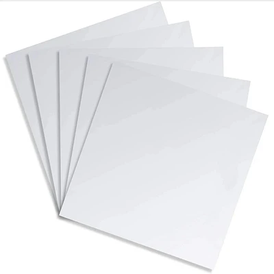 5x Adhesive Flexible Mirror Plastic Sheet Acrylic Tiles for Wall Decor