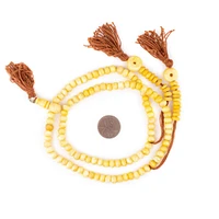 TheBeadChest Yellow Rustic Bone Mala Beads (6mm)