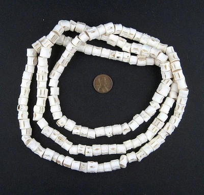 Fish Vertebrae Beads - Full Strand of Recycled African Bone Beads - The Bead Chest (8-12mm)