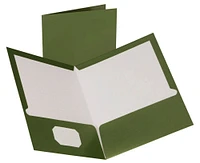 Oxford Laminated 2-Pocket Portfolio, 8-1/2 x 11 Inches,Metallic Green, Pack of 25