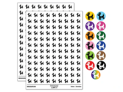 Balloon Animal Dog 0.50" Round Sticker Pack