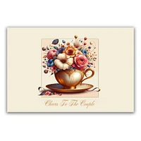 Cheers to the Couple Engagement Wooden Postcard