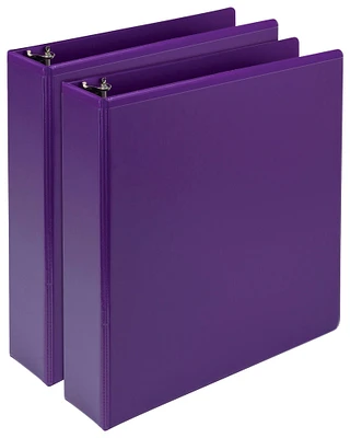 Samsill Earth's Choice Fashion Round Ring View Binder, 2 Inches, Purple, Pack of 2