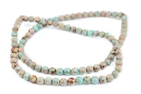 TheBeadChest Turquoise Sea Sediment Jasper Beads (8mm): Organic Gemstone Round Spherical Energy Stone Healing Power Crystal for Jewelry Bracelet Mala Necklace Making