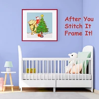 Pooh Bear Piglet Decorate the Christmas Tree Counted Cross Stitch Pattern