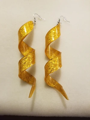 Handcrafted Shimmering Gold Dangle Earrings