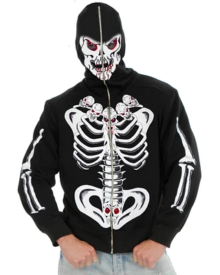 Adult Men's 6-Pack of Skulls Black Hoodie Sweatshirt