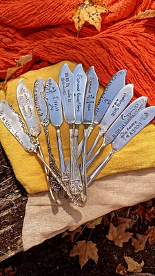 STAMPED SPREADER - Hand Stamped - Vintage Silverware