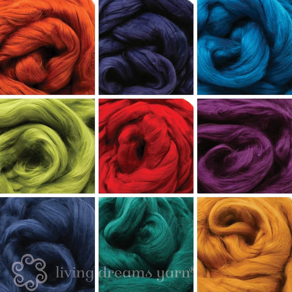 Egyptian Cotton - Beautifully Dyed Vivid Colors, Combed Top Roving for Spinning, Blending, Felting, Weaving.