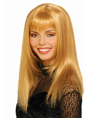 Adult Womens Costume Long Honey Blonde Straight Glamour Wig