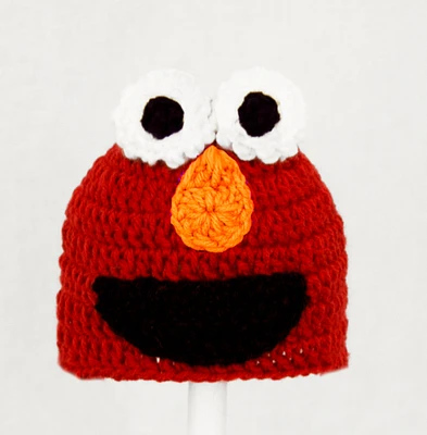 Elmo monster from Sesame Street red crochet hat costume