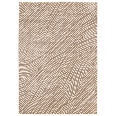 Chaudhary Living 5.25' x 7.5' Taupe Brown and White Abstract Rectangular Area Throw Rug