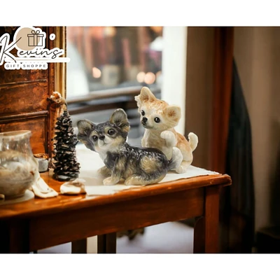 kevinsgiftshoppe Ceramic Chihuahua Dog Salt And Pepper Shaker Set, Home Dcor, Gift for Her, Gift for Mom, Kitchen Dcor, Dog Lover Gift,