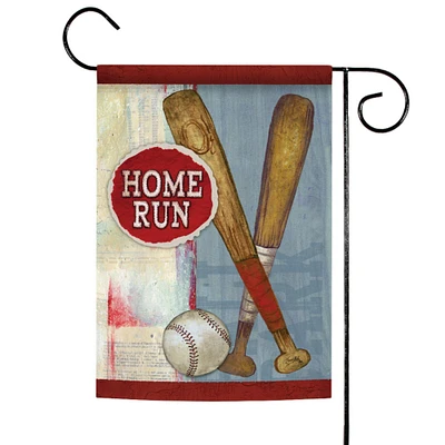 Toland Home Garden Brown and Red Home Run Outdoor Garden Flag 18" x 12.5"