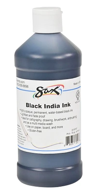 Sax Black India Ink, 1 Pint, Black