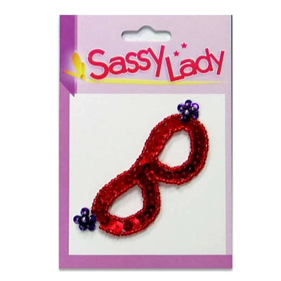 Red Glasses Sassy Lady Sequin Applique/Patch