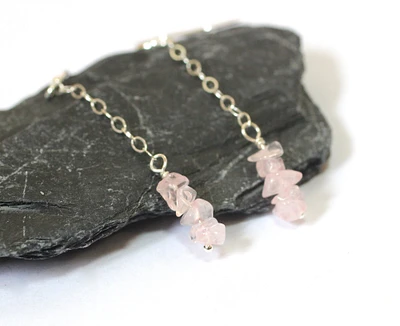 Rose Quartz Dangle Earrings