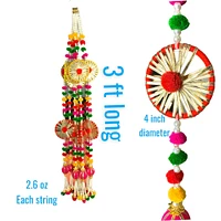 2 Strings Wall Backdrop Hanging Pompom, Diwali Decoration, Wedding India, Diwali Decor, Diwali Backdrop, Wall Decor, Tapestry Wall Hanging