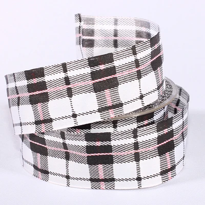 The Ribbon People Black and White Spring Plaid Wired Craft Ribbon 1.5" x 54 Yards