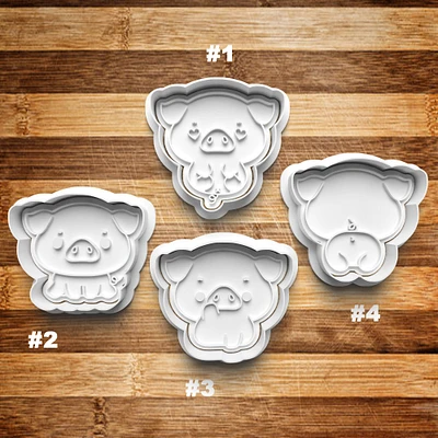 Pig Cookie Cutter | Cookie Stamp | Cookie Embosser | Cookie Fondant | Clay Stamp | Clay Earring Cutter | 3D Printed |