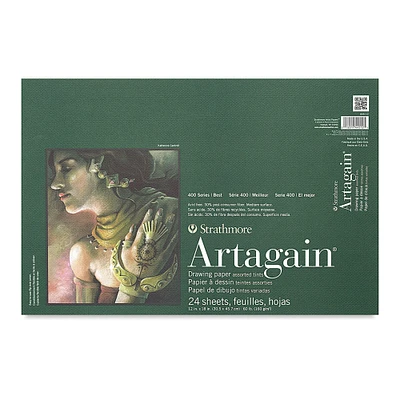 Strathmore Artagain Drawing Pad - 12" x 18", Assorted Tints, 24 Sheets