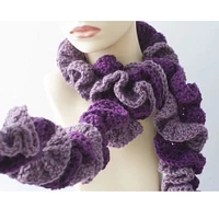 Hand Crocheted Double Ruffle Scarf