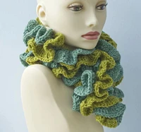 Hand Crocheted Double Ruffle Scarf