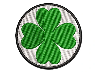 Four Leaf Clover Lucky Solid Multi-Color Embroidered Iron-On Patch Applique