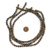 TheBeadChest Matte Tiger Eye Beads (6mm): Organic Gemstone Round Spherical Energy Stone Healing Power Crystal for Jewelry Bracelet Mala Necklace Making