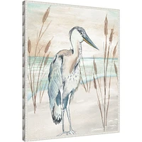 Heron By Beach Grass I by Elizabeth Medley Framed Canvas Wall Art