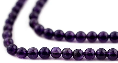 TheBeadChest Dark Round Amethyst Beads 6mm Purple Gemstone 15 Inch Strand