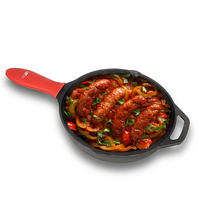 Lot45 Cast Iron Skillet with Silicone Handle Cover - 10in Cookware Frying Pan