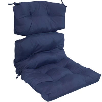 Sunnydaze Indoor/Outdoor Olefin Tufted High-Back Chair Cushion - Blue by