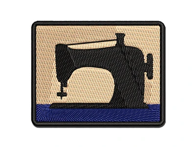 Sewing Machine Silhouette Multi-Color Embroidered Iron-On Patch Applique