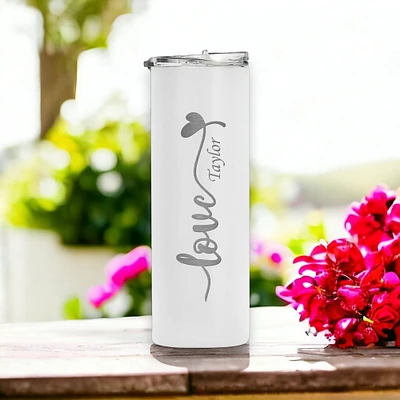 Love: Engraved Name on Tumbler. Valentine's Day Gift for Her, Him, Ideal for Couples, Boyfriend, Girlfriend, Husband, Wife