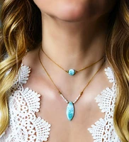 Larimar and Freshwater Pearl Pendant Necklace for Women, Handmade Necklace, Gift for Her, Larimar Jewelry, Bridal Necklace, Boho Necklace