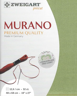Precut  Zweigart Murano 32 count Olive 3984/6016