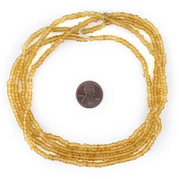 TheBeadChest Translucent Amber Matte Glass Seed Beads (4mm) - 24 inch Strand of Quality Glass Beads