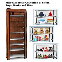 10 Tier Stackable Shoe Rack Organizer with Cover