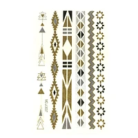 Wrapables Small Metallic Gold and Silver Temporary Tattoo Stickers