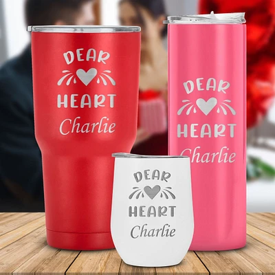 Dear Heart Themed Laster Engraved Tumbler - Birthday Gift, Anniversary Gift, Valentines Day, Family, Special One's