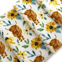 Sunflowers Highlander Cow Bullet Fabric