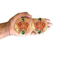 2 Pairs Acrylic Laxmi Feet, Hindu Diwali Decor, Vara Lakshmi Pagh, Pooja Favor , Puja Aarti Kit Items,shubh Labh, Laksmi Charan,sri Lakshmi Chran