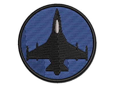 Fighter Jet Military Airplane Multi-Color Embroidered Iron-On Patch Applique