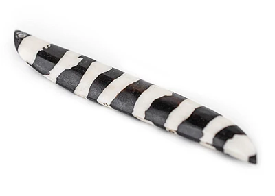 TheBeadChest Zebra Wing-Shaped Batik Bone Pendant (110mm)