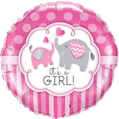 18-Inch Its A Girl Elephants Balloon