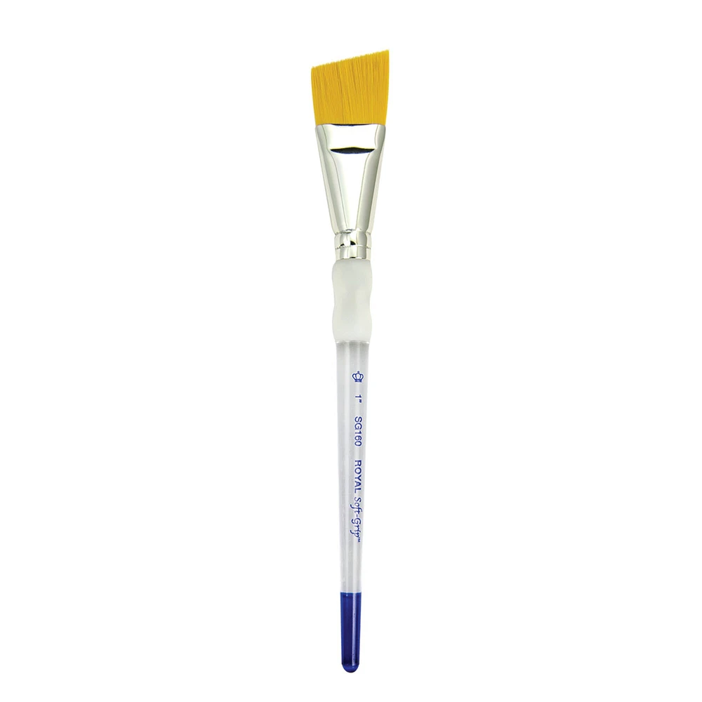 Royal Brush Soft-Grip Golden Taklon Brush, Angular