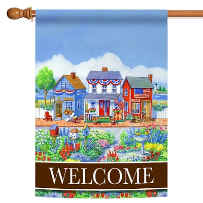 Main Street Americana Decorative Welcome Flag