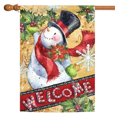 Candy Cane Snowman Decorative Winter Flag