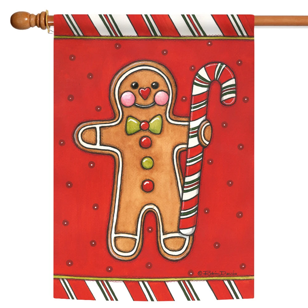 Gingerbread Man Decorative Christmas Flag